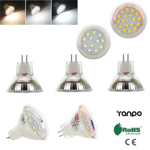 Mini ampoule de projecteur LED MR11 GU4 12V 24V 2835 SMD 2W 3W 12LED 18LED, lumière vive, blanc chaud et froid, remplace la lampe halogène 10W 20W ► Photo 1/6