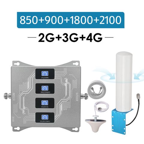 Amplificateur de Signal pour israël et nouvelle-zélande, répéteur quadri-bande, CDMA 850 GSM 900 DCS 1800 WCDMA 2100 mhz B5 B8 B3 B1 2g 3g UMTS 4g LTE @ 1 ► Photo 1/6