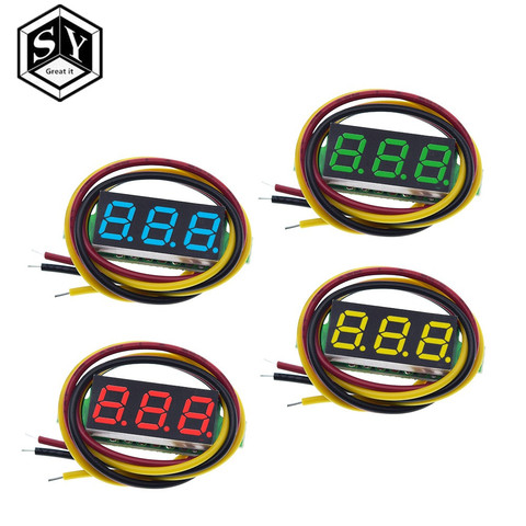 Tête de voltmètre numérique cc de précision à trois lignes LED voltmètre numérique DC4.5V-30V 0.28 pouce Mini voltmètre numérique 0-100V ► Photo 1/6