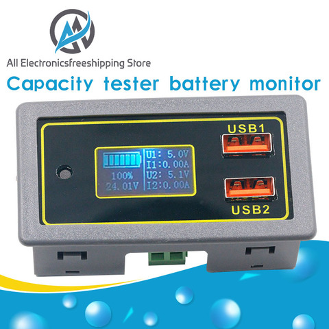 Voltmètre de batterie au lithium plomb-acide, ZK-BC 4.5-32v 12v 24v, ammètre, testeur de capacité 18650, moniteur de batterie, chargeur rapide USB QC3.0 ► Photo 1/6