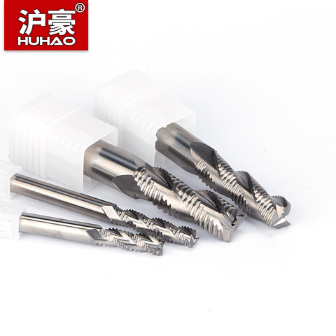 HUHAO HRC55 pour aluminium 3 flûte en cuir grossier Endmill importation en alliage de tungstène solide carbure fraise vague lame routeur Bit ► Photo 1/6