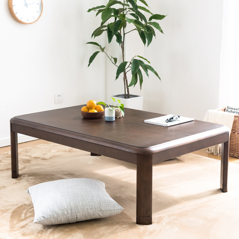 Style japonais Kotatsu chauffe-pieds Table chauffante Rectangle 105cm meubles de maison moderne bois salon plancher Table basse en bois ► Photo 1/6