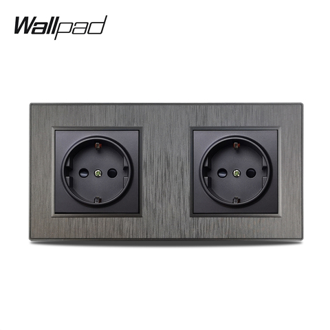 Wallpad – prise électrique S6 Double 2 EU, prise murale allemande, 3 couleurs, PC en plastique brossé ► Photo 1/5
