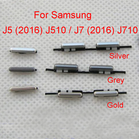 Ensemble de boutons d'alimentation et de Volume, 2 pièces, pour Samsung Galaxy J5 (2016) J510 J510F J5108 / J7 (2016) J710 J710F J7108 ► Photo 1/1