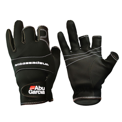 ABU Garcia-gants de pêche en cuir, sans doigts, tissu de haute qualité, confortables, antidérapants, pour la pêche en plein air, 1 paire ► Photo 1/6