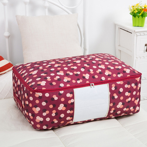 Sac de rangement Floral Pastoral | Boîte de rangement imperméable pour vêtements, sac de rangement fermeture éclair, organisateur de placard de couette, étui Portable ► Photo 1/6