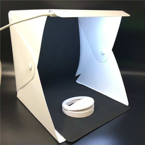 Boîte à lumière LED pliante, 2 arrière-plans, Portable, Studio de photographie, luminosité, boîte à lumière DSLR SLR, Mini studio créatif ► Photo 1/6