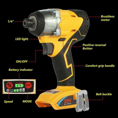 Dewalt – pilote d'impact sans fil 20V MAX XR de remplacement, outil de pilote sans fil à 4 vitesses, 1/4 pouces uniquement ► Photo 1/4