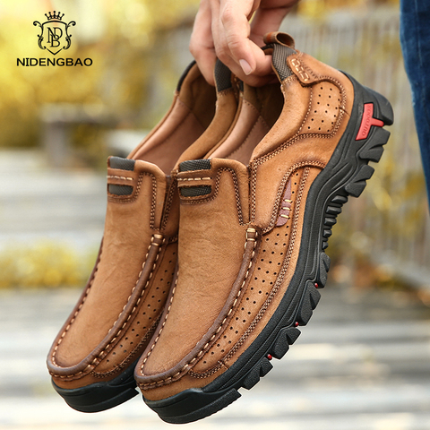 Offre Spéciale en cuir véritable chaussures hommes confortable première couche peau de vache baskets hommes respirant antidérapant chaussures décontractées grande taille 38-50 ► Photo 1/6