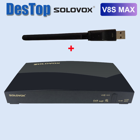 SOLOVOX V8S MAX FHD ALI3521 Support de récepteur de télévision par Satellite USB WiFi YOUTUBE Xtream H.265 décodeur de T2-MI V8S Max remplacer V8S Plus ► Photo 1/6