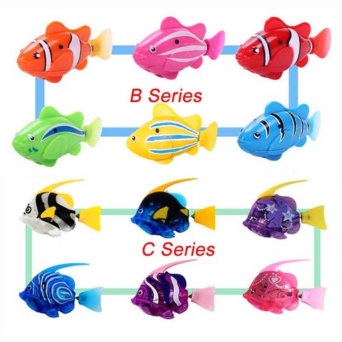 Jouets de bain électroniques de natation Flash, poisson pour animaux de compagnie, baignoire pour enfants, décoration de réservoir de pêche à piles ► Photo 1/6