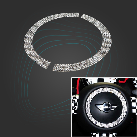 Autocollant d'anneau en cristal de décoration de volant de voiture pour le style Mini Cooper R55 R56 R60 ► Photo 1/5