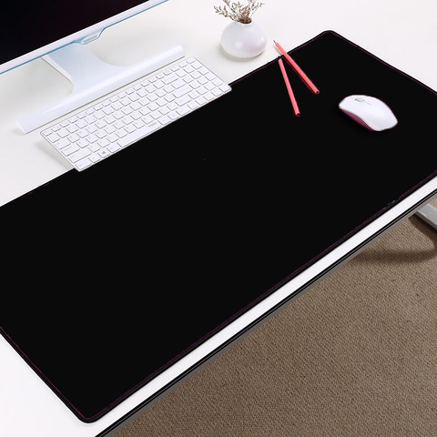 Mairuige – tapis de souris Super grand Xxl en caoutchouc de couleur noire Pure pour ordinateur de jeu, tapis de souris pour décorer Pc de bureau pour joueur ► Photo 1/6