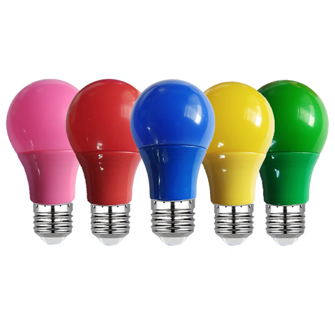 Lumière Led coloré E27 ampoule 5W 7W 9W lampe AC220V 110V rouge bleu vert jaune rose Bombillas Led Lampara pour Bar KTV lumières de fête ► Photo 1/6