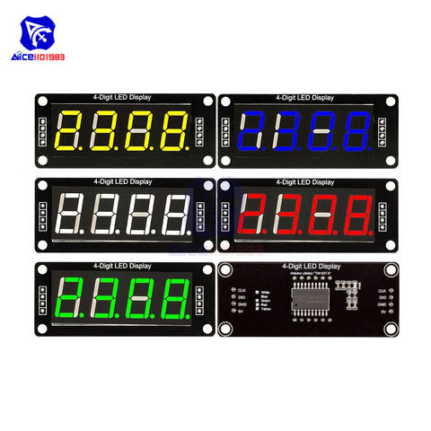 Diymore – Module d'affichage à Tube LED numérique TM1637, 0.56 pouces, 4 bits, décimal 7 Segments, jaune/blanc/rouge/vert/bleu pour Arduino ► Photo 1/6