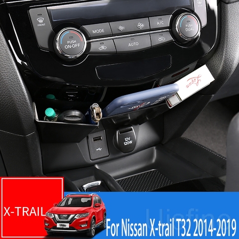 Pour Nissan x-trail X trail T32 2014-2022 console centrale de voiture boîte de rangement modification intérieure de voiture ABS boîte de rangement décorative ► Photo 1/6