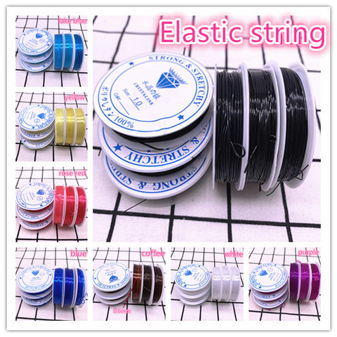 Corde de ligne en cristal coloré élastique Flexible, pour la fabrication de bijoux, Bracelet à perles, fil de pêche, 0.6 0.8mm ► Photo 1/6