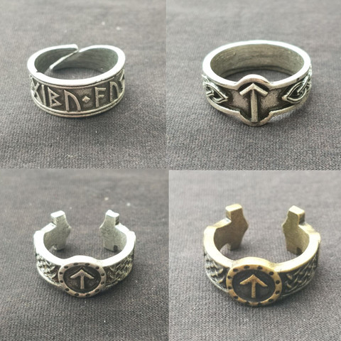 Runes runiques bijoux Viking anneau mâle femme nordique Vintage Rune amulette anneaux réglables pour femmes ► Photo 1/6