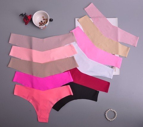 String Sexy en soie pour femmes, culotte sans couture, Tanga, taille basse, Lingerie intime, 1 pièce, ac125 ► Photo 1/5