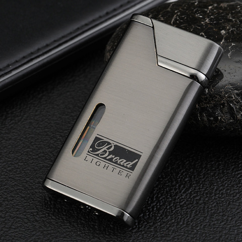 Briquet à gaz Visible métal Turbo briquets accessoires fumeurs Butane torche briquet cigare Cigarettes briquet Gadgets pour hommes ► Photo 1/6