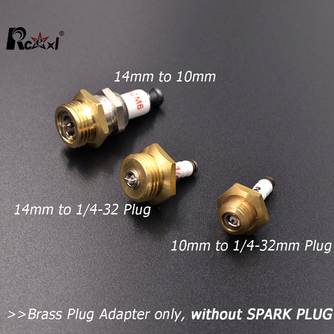 RCEXL – adaptateur de douille de bougie d'allumage 14mm à 10mm/ 10mm à 1/4-32/ 14mm à 1/4-32, Conversion en cuivre, 1 pièce ► Photo 1/6