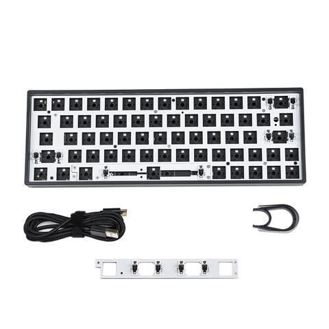 Boîtier pour clavier avec connexion Bluetooth ou filaire, Programmable, PCB, compatible Cherry MX, hot-swap RGB (modèles GK64/GK64x/GK64xs) kit de bricolage pièces remplaçables ► Photo 1/6