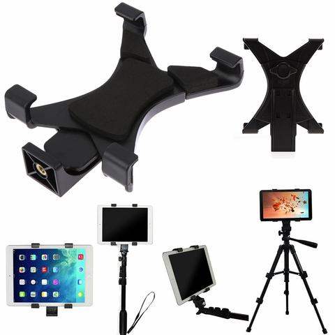 Pince de montage universelle pour trépied de tablette, Clip de support de trépied pour iPad Galaxy, pince de téléphone avec adaptateur fileté de 1/4 pouces ► Photo 1/6