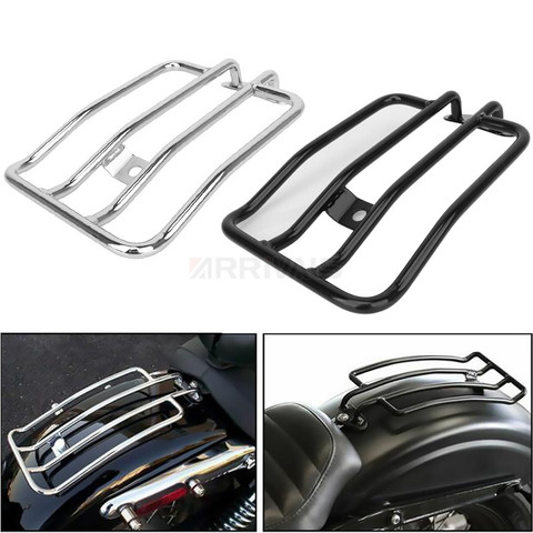 Porte-bagages arrière chromé noir pour moto, Support d'étagère, siège Solo pour Harley XL Sportsters Iron 48 883 XL1200 2004 – 2022 ► Photo 1/6