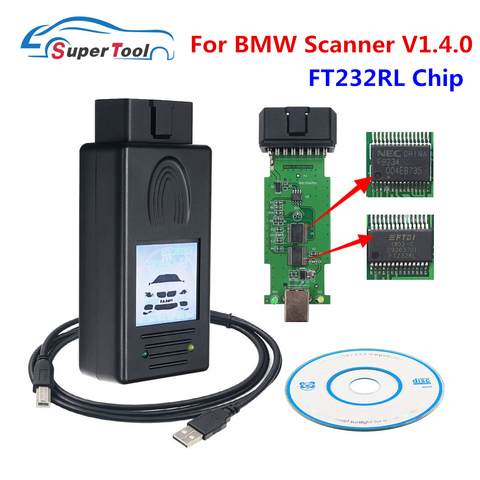 Scanner automatique de la qualité OBD2 A + + 1.4.0 pour l'outil de Scanner de BMW déverrouillent la Version 1.4 avec la puce FT232RL PA douce V1.4.0 pour le Scanner 1.4 de BMW ► Photo 1/6