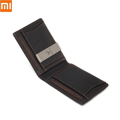 Xiaomi sac en cuir de vachette chaude mini portefeuille multifonctionnel grande capacité porte-monnaie portefeuille porte-cartes ► Photo 1/6