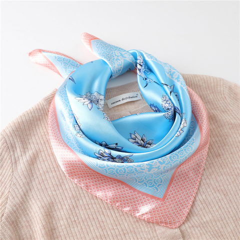 Foulard carré en soie pour femmes, bandana à la mode, châle, imprimé, Design, nouvelle collection ► Photo 1/6