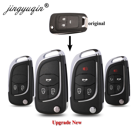Jingyuqin – étui de clé télécommande 2/3/4/5btn, coque de clé à rabat modifiée pour Chevrolet Cruze Epica Lova Camaro Impala Aveo Malibu ► Photo 1/5