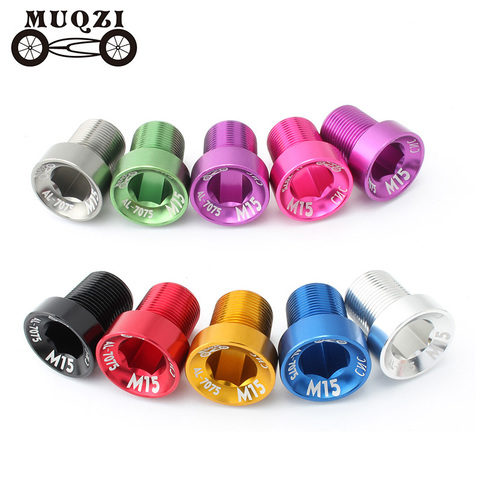 MUQZI 2 pièces VTT pédalier couvercle de manivelle vis M15 * 19MM aluminium vtt accessoires plaque dentaire vis axe de vis CNC ► Photo 1/6