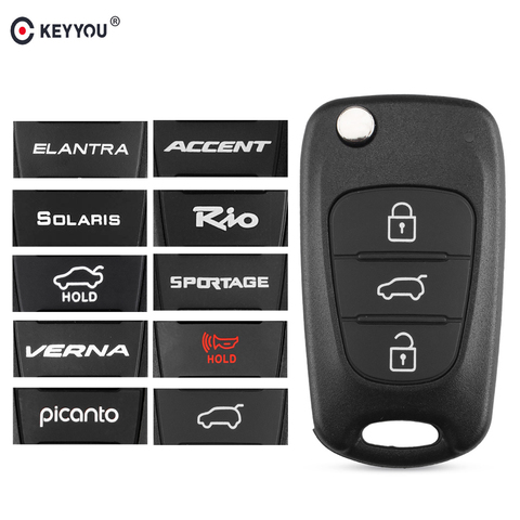 KEYYOU-coque de clé de voiture | Pour Kia K2 K5 Rio 3 Ceed Sorento Sportage 3 BT, rabattable, pour Hyundai Solaris Accent Avante I30 IX35 ► Photo 1/6