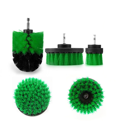 Couleur verte 4 taille 2/3.5/4/5 pouce perceuse brosse de nettoyage tête ronde puissance épurateur rigide Bit Pad salle de bain carrelage outil nettoyage gommage ► Photo 1/1