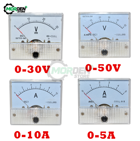 Voltmètre à panneau analogique 85C1 DC, ampèremètre, jauge 0-30V 0-50V 0-5A 0-10A ► Photo 1/6