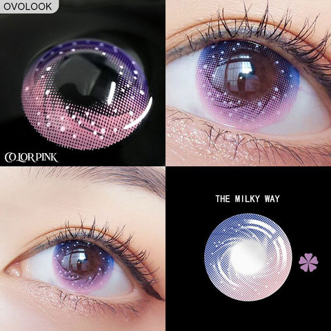 OVOLOOK-1 Paire Verres Lentilles De Couleur pour Les Yeux Lentilles de Contact pour Les Yeux VOIE LACTÉE Lentille De Couleur des Yeux Couleur Contacts Oculaires ► Photo 1/3