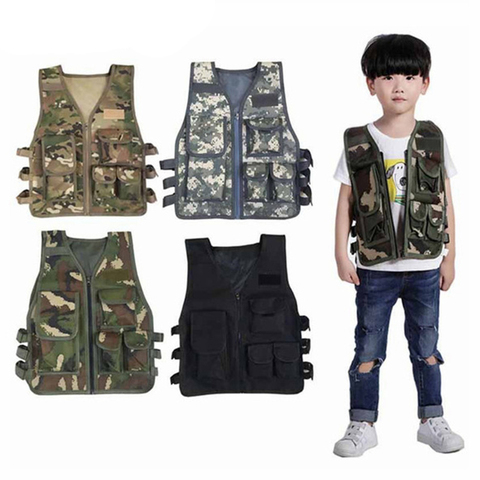 Gilet de chasse tactique CS pour enfants et adultes, porte-plaque de Plate-forme de jeu, Camouflage, entraînement militaire, Combat Airsoft ► Photo 1/6