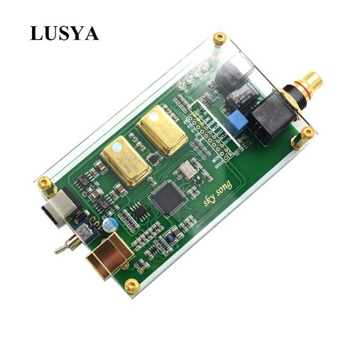 Interface numérique asynchrone de sortie de Fiber coaxiale d'usb de Lusya XMOS XU208 IIS DSD256 Spdif Dop64 avec le A6-018 de feuille acrylique ► Photo 1/6