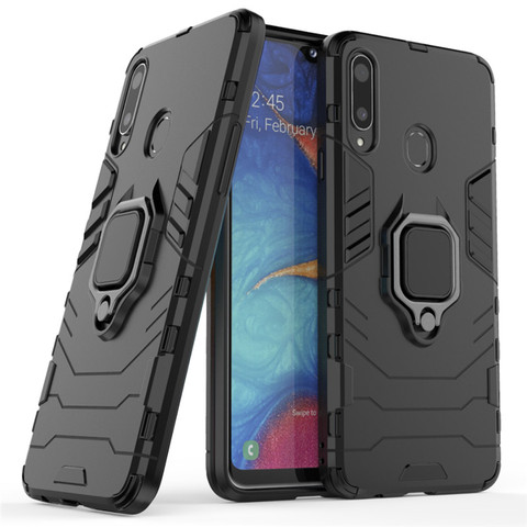 Pour Samsung Galaxy A10S A20S A30S A50S boîtier anti-choc anneau d'armure magnétique voiture tenir couverture de pare-chocs souple pour A10 A20 A30 A50 cas ► Photo 1/6