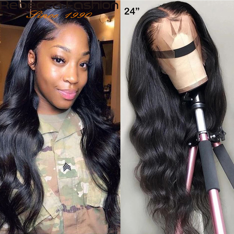 Rebecca-perruque cheveux naturels brésilienne Full Lace Frontal, Body Wave, 180% 360, 30 pouces, pre-plucked, avec Baby Hair, pour femmes ► Photo 1/6