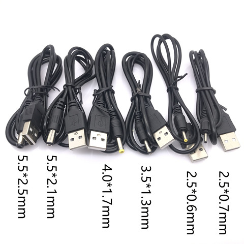 USB A mâle à cc 2.0 0.6 2.5 3.5 1.35 4.0 1.7 5.5 2.1 5.5 2.5mm fiche d'alimentation Jack type A rallonge câbles de connecteur ► Photo 1/6
