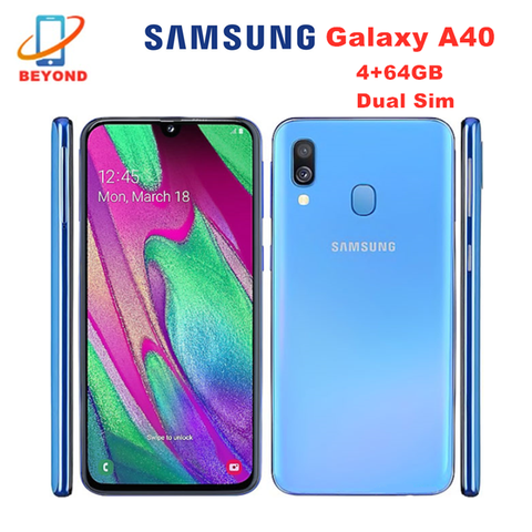 Samsung Galaxy A40 Duos A405FN/DS téléphone portable double SIM 4GB RAM 64GB ROM Version globale 5.9 