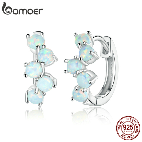 Bamoer véritable 925 en argent Sterling rêveur bulles plaqué platine boucles d'oreilles pour les femmes Bijoux fins 2022 nouveau Bijoux SCE941 ► Photo 1/6