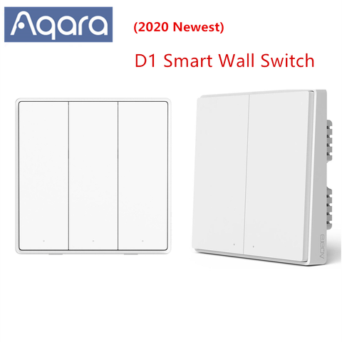 2022 Aqara Smart interrupteur mural D1 Zigbee télécommande sans fil clé interrupteur de lumière fil de feu neutre Triple bouton pour maison intelligente ► Photo 1/6