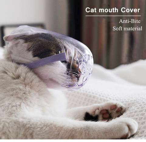 Masque de toilettage anti-morsures pour chats, masque buccal pour chaton, respirant, accessoire de nettoyage, bain ► Photo 1/6