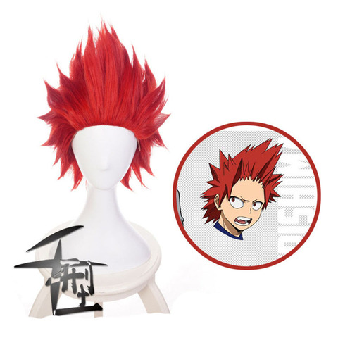 Perruque de Cosplay synthétique de l'anime My Hero Academia Kirishima eijero, perruque courte rouge Boku No Hero, perruque pour Costume d'halloween ► Photo 1/5