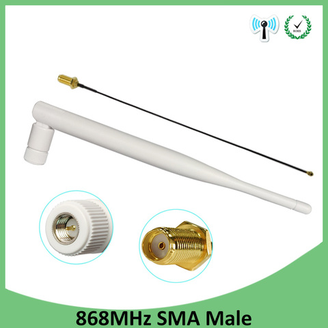 Blanc 868 MHz 915 MHz antenne 5dbi SMA connecteur mâle GSM 915 MHz 868 MHz antenne étanche 21cm RP-SMA/u. FL câble en queue de cochon ► Photo 1/6