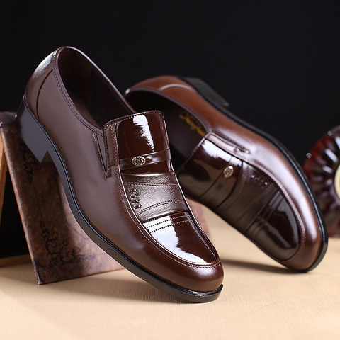 Chaussures de printemps en cuir pour hommes, chaussures de bureau confortables et formelles à bout rond ► Photo 1/5