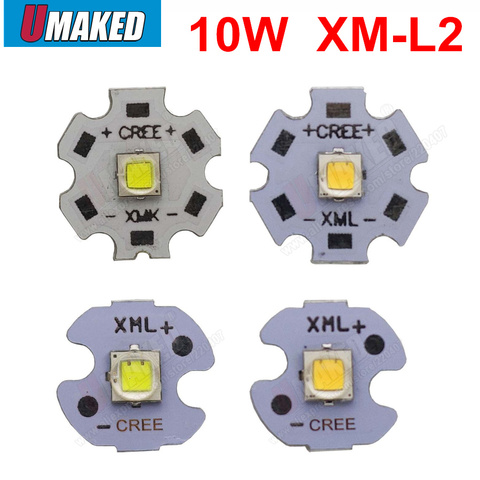 Source d'éclairage, CREE 50pcs XM-L2 LED, 5 pièces, 10 pièces, source d'éclairage blanche puce LED sur carte PCB 20mm 16mm ► Photo 1/5